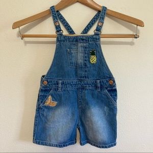 Zara Girl Pineapple Orange Short Over All 18-24m